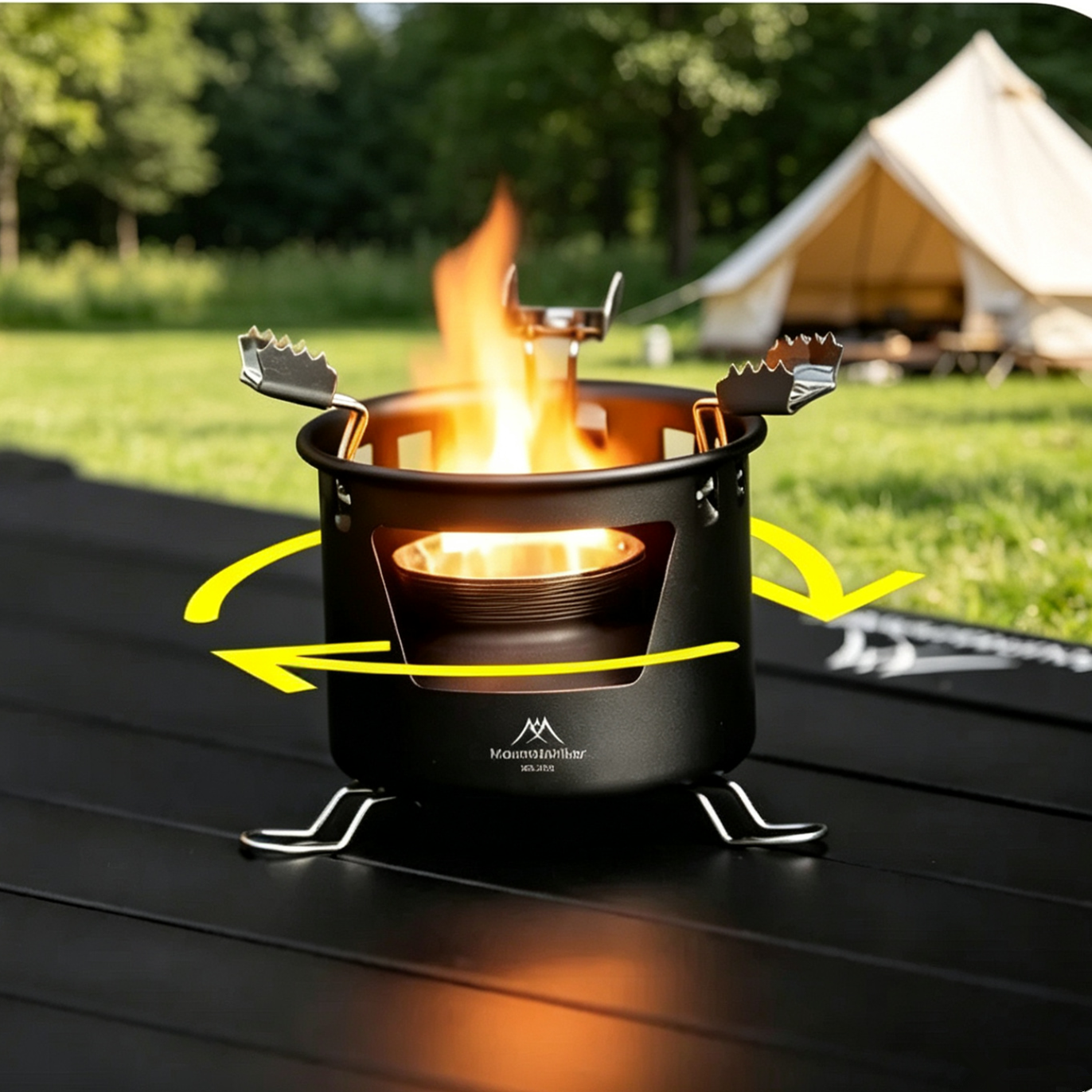 Camping Cooking On Fire - Mountainhiker Outdoor Camping Alcohol Stove Liquid