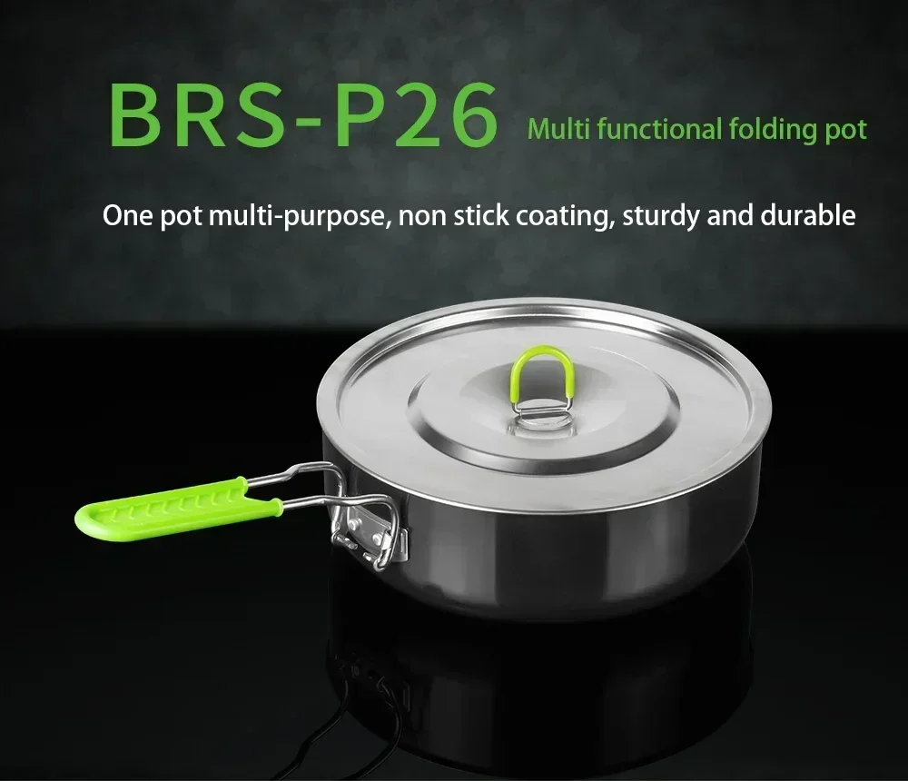 Camping Cooking Pan - BRS-P26 Multifunctional2026 Non-stick Outdoor Cookware Portable