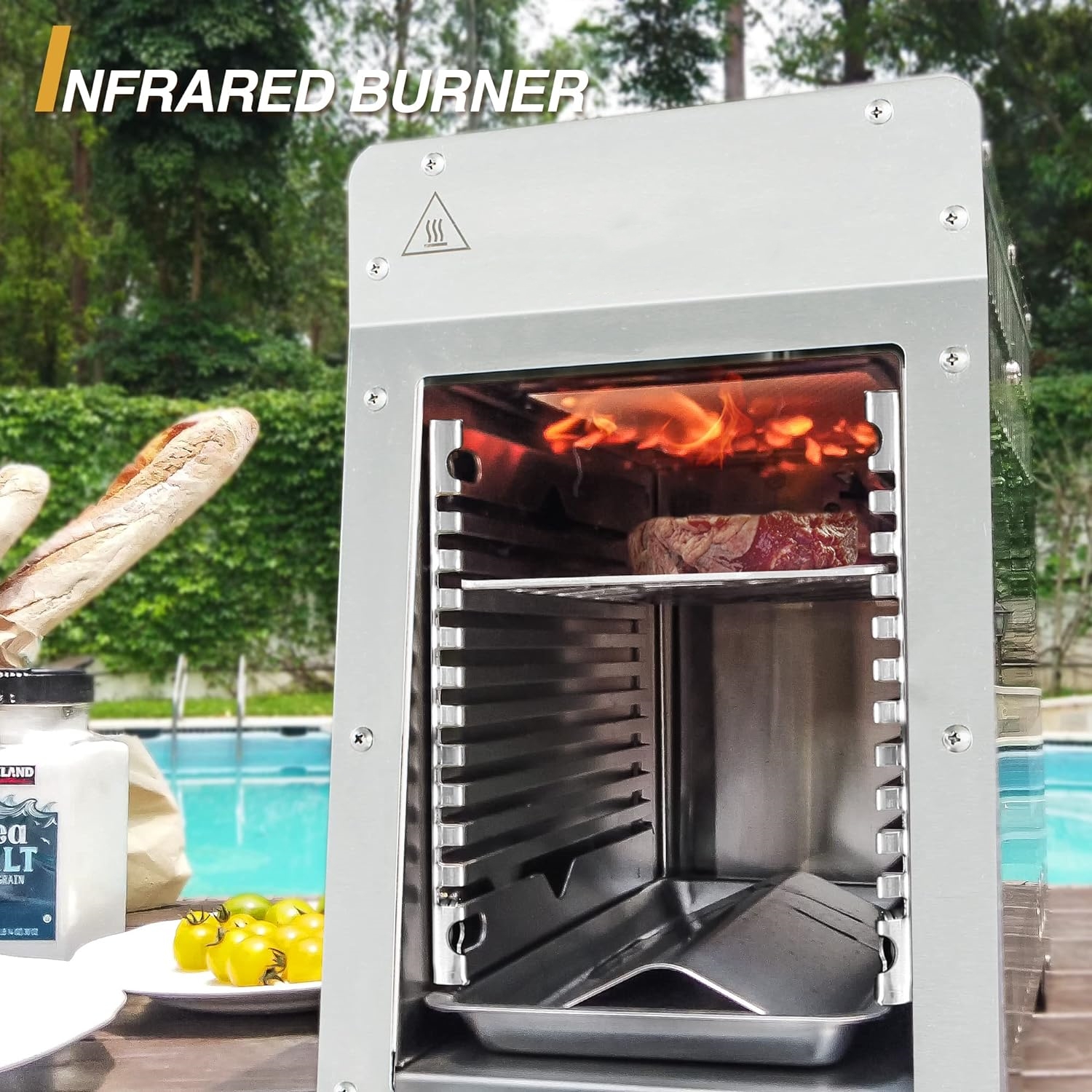 Camping Cooking Broiler - Stainless Steel Propane Grill Home BBQ