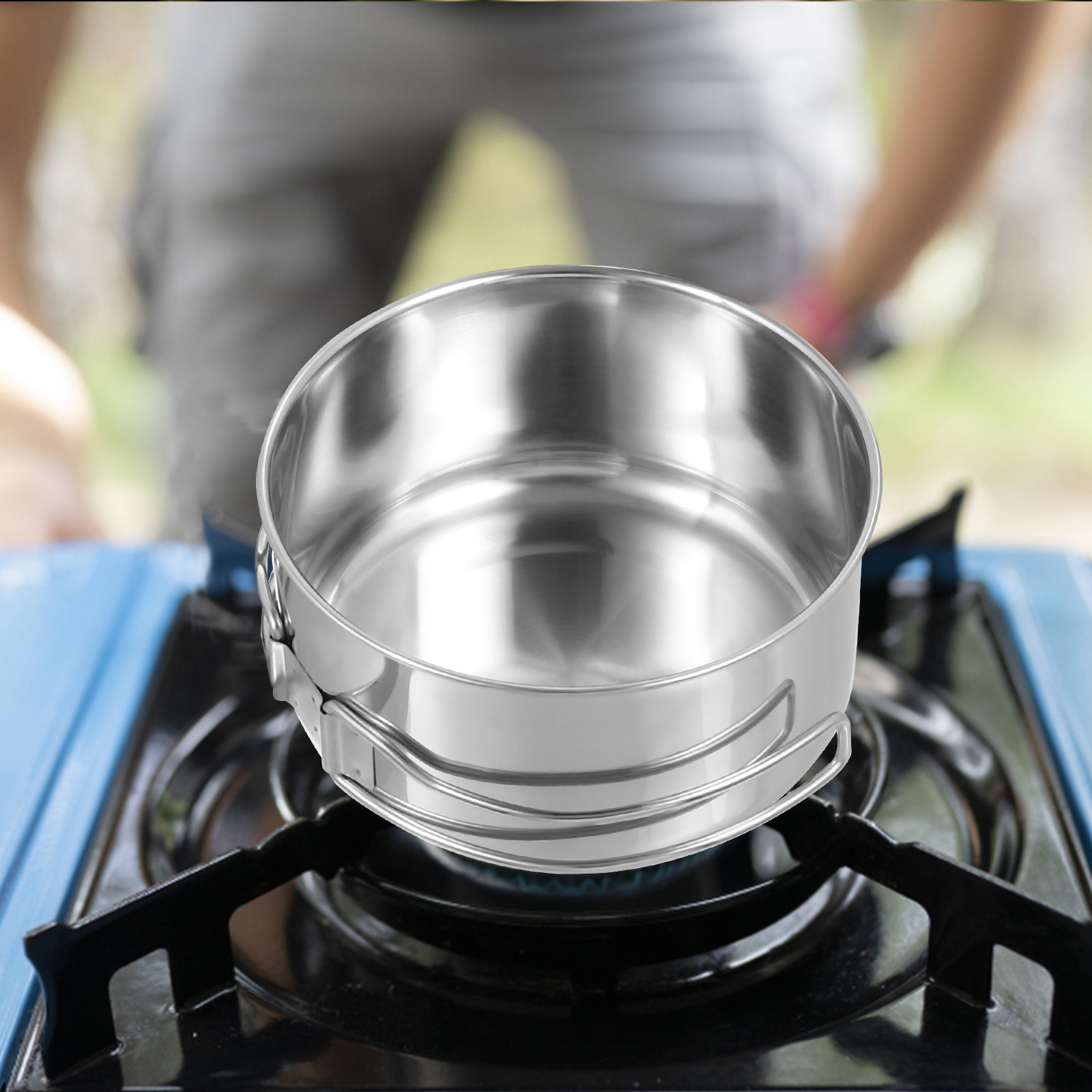 Camping Cooking In Forest - 4Pcs Stainless Steel Camping Cooking Utensils
