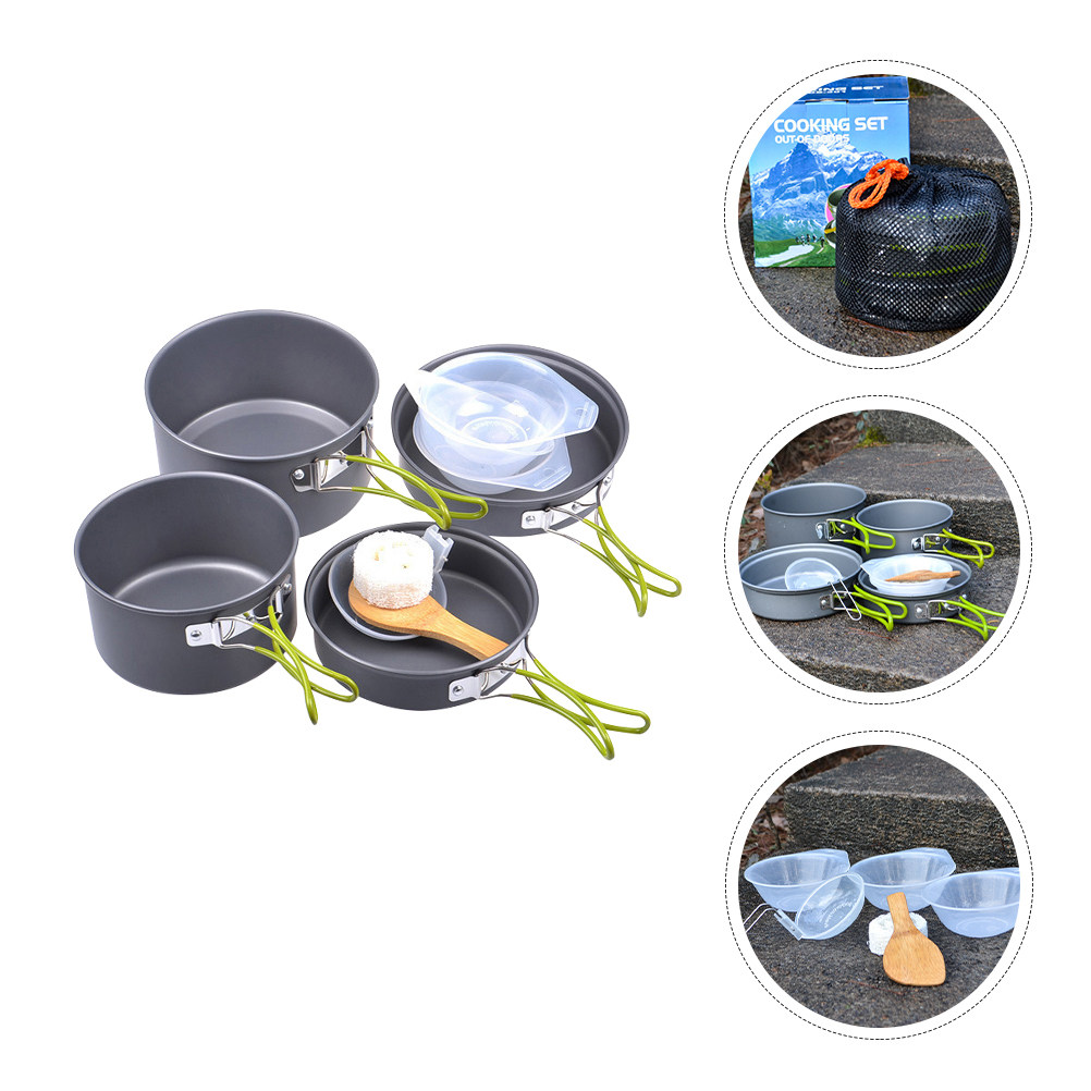 Camping Cooking Pan - 1Set Portable Camping Cookware Kit Alumina