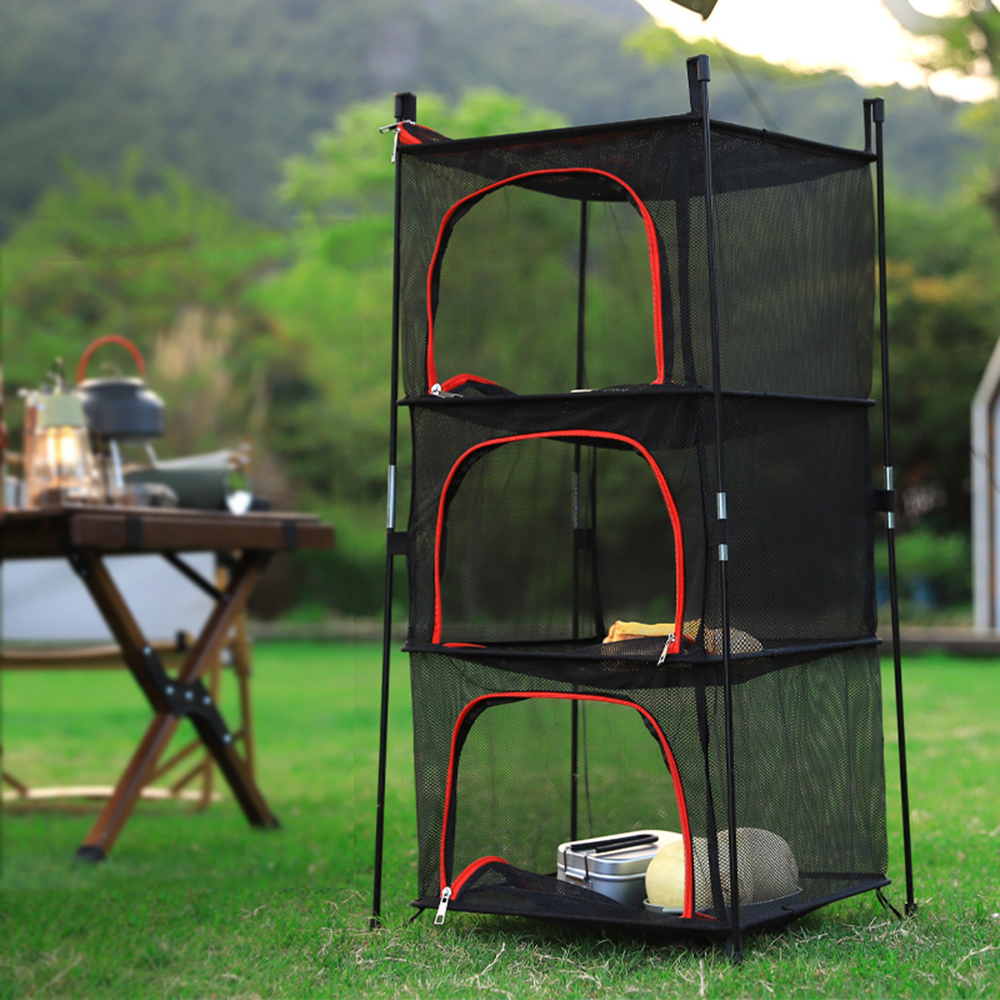 Camping Cooking Bowl - Camping Storage Drying Net 3 Layer