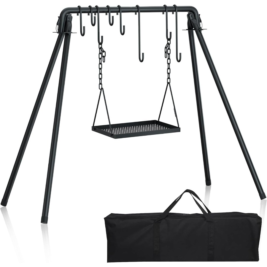 Camping Cooking Area - RELIANCER Grill SwingCampfire Grill Cooking Stand
