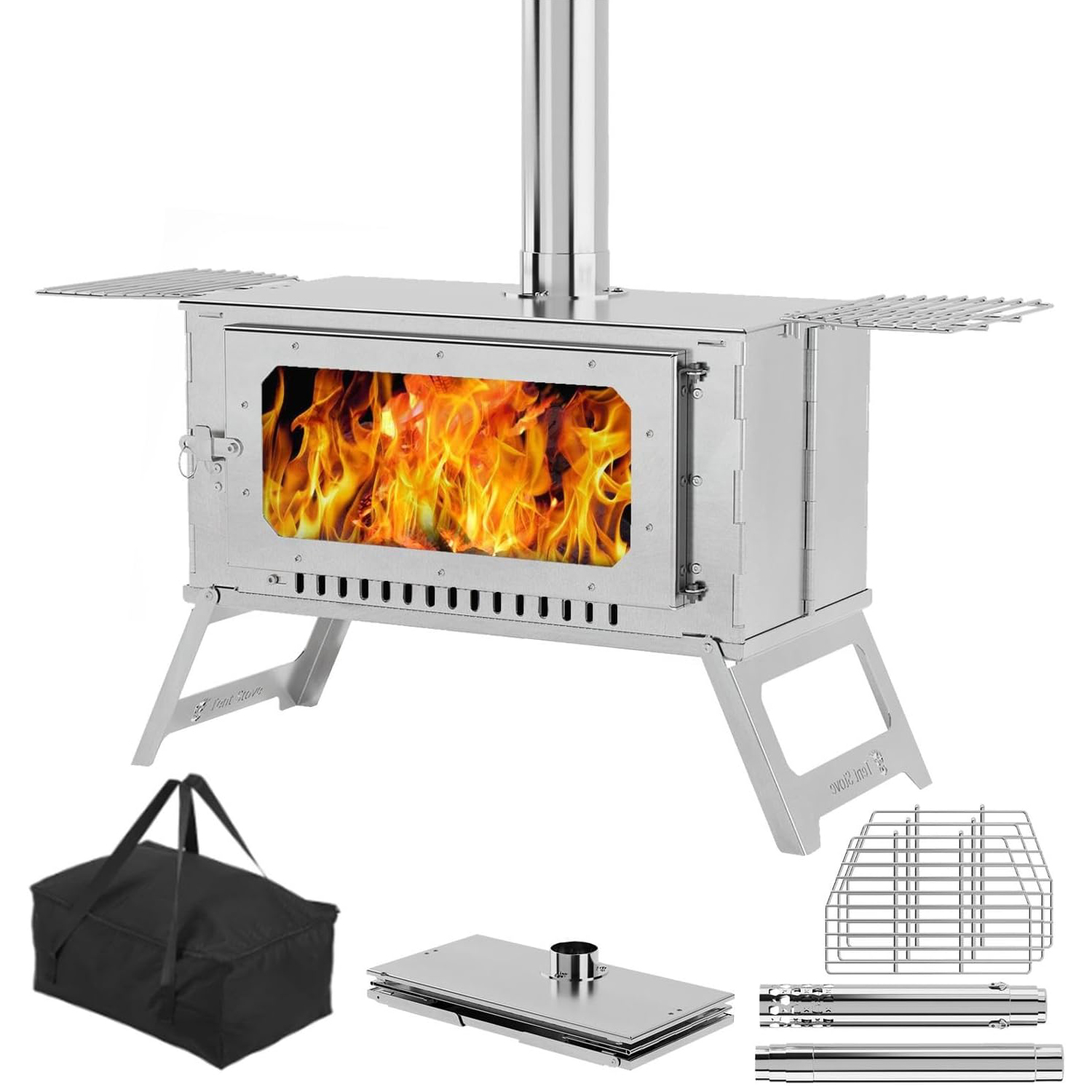 Camping Cooking Tent - Hot Tent Stove, Wood Burning Stove,