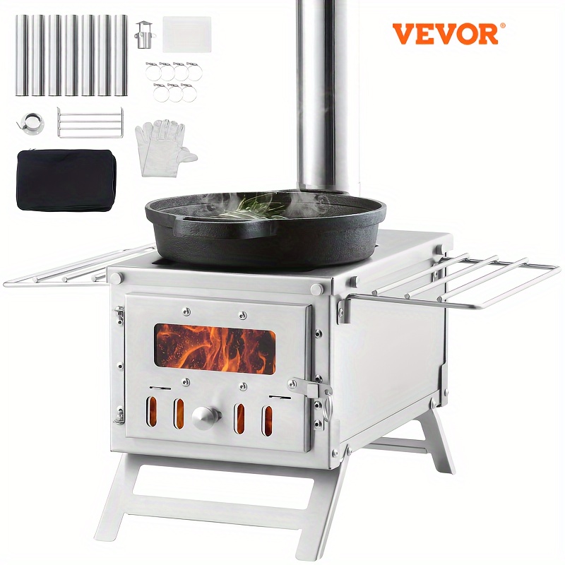 Camping Cooking Tent - VEVOR Wood Stove, 80 Inch, Stainless