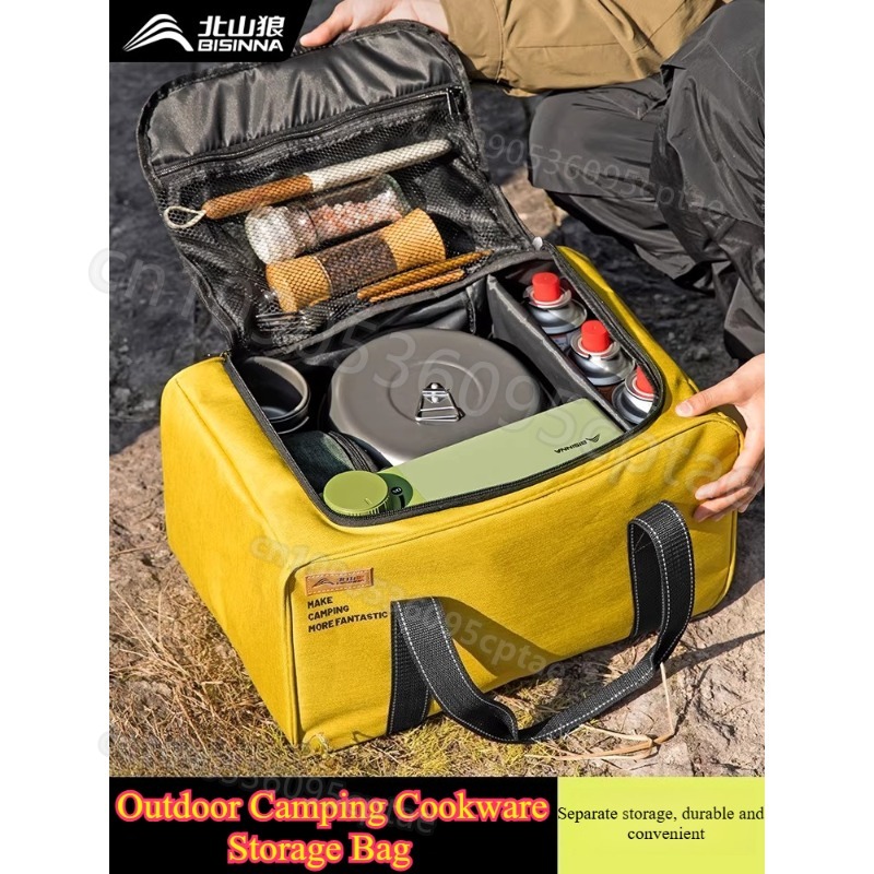 Camping Cooking Set With Bag - Portable Camping Cookware Set Lightweight Outdoor