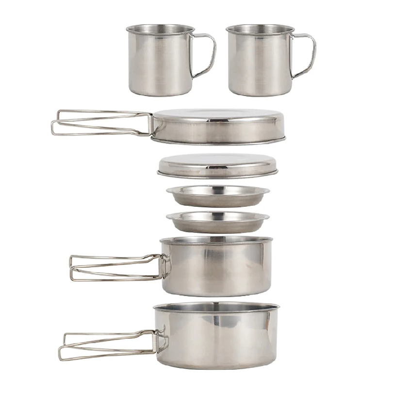 8pcs/Set Camping Cookware Mess - Camping Cooking Set With Bag のレビューと価格