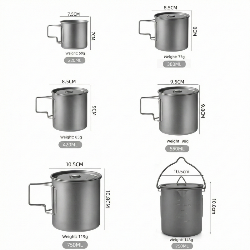 Titanium Camping Mug with Fold - Camping Cooking Set With Bag のレビューと価格