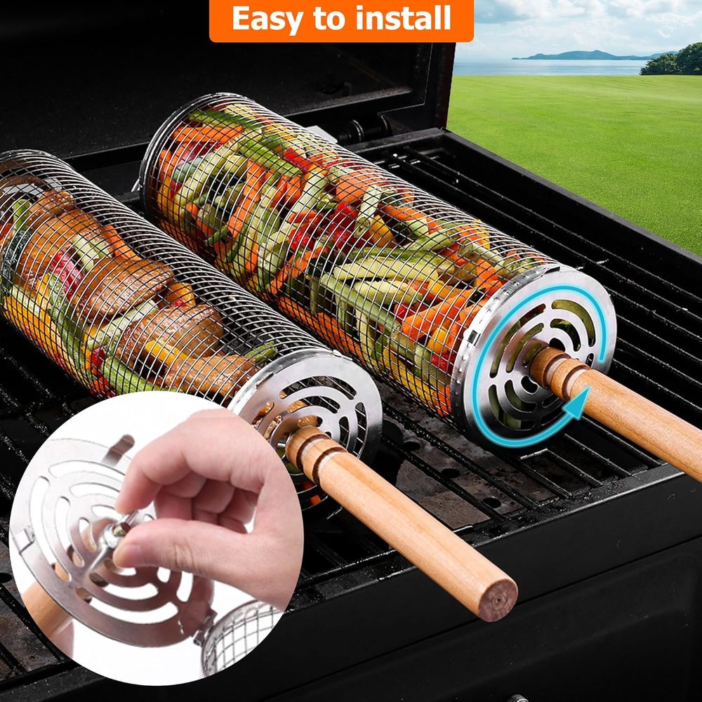 Large Round Stainless Steel Gr - Camping Cooking Area のレビューと価格