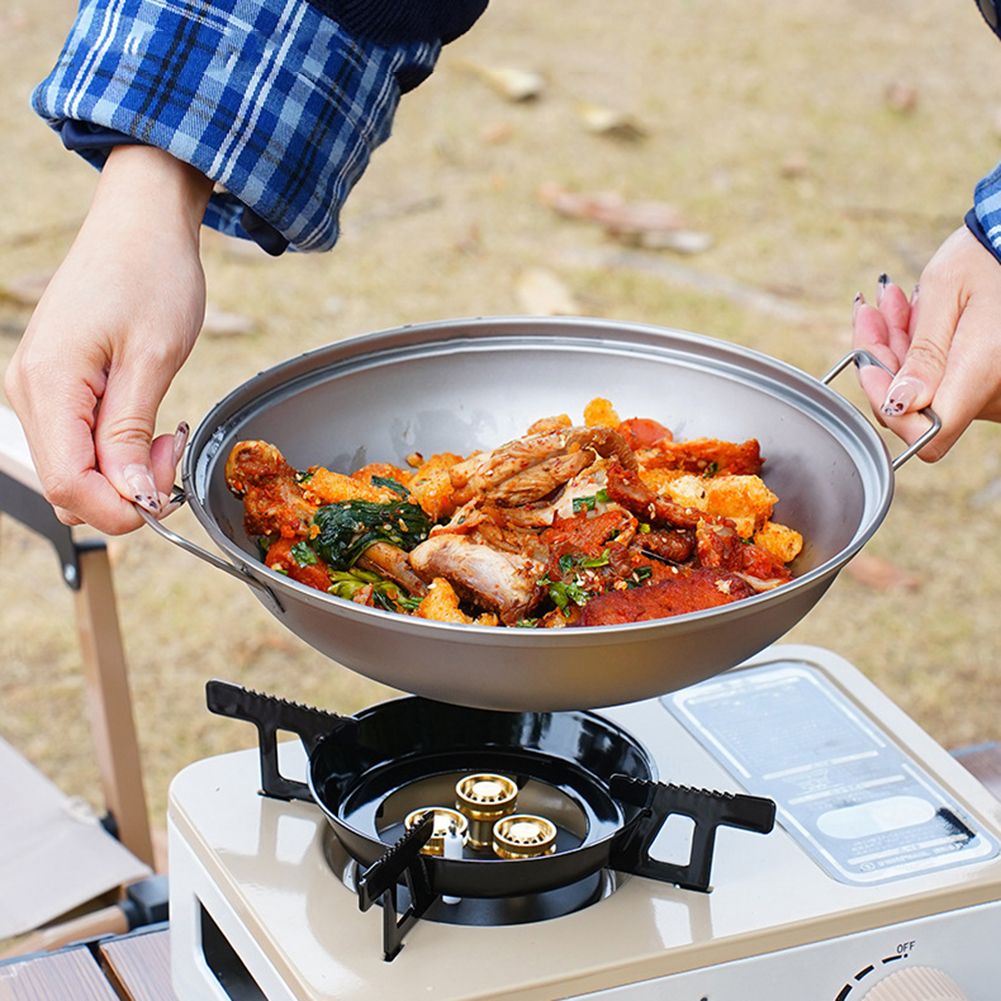 Titanium Wok Pan with Lid Doub - Camping Cooking Ware Set のレビューと価格