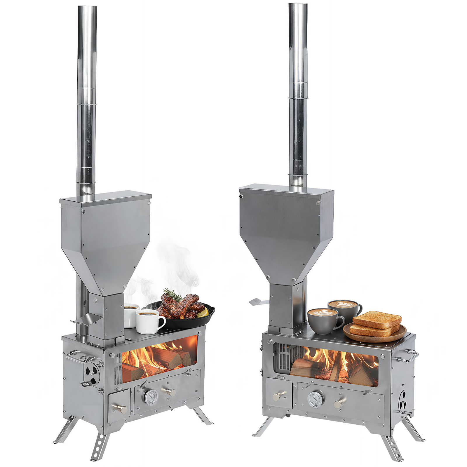 Portable Wood-Burning Camp Sto - Camping Cooking Area のレビューと価格