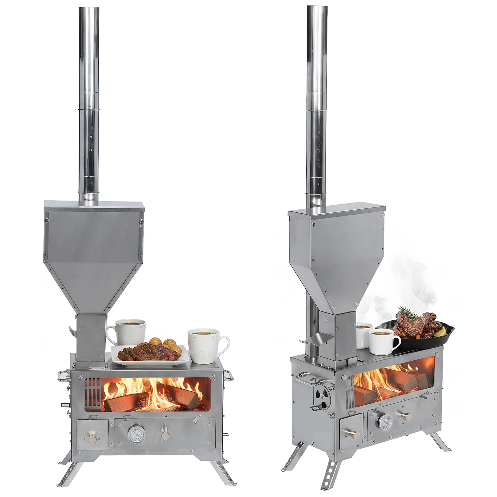 Portable Wood-Burning Camp Sto - Camping Cooking Area のレビューと価格