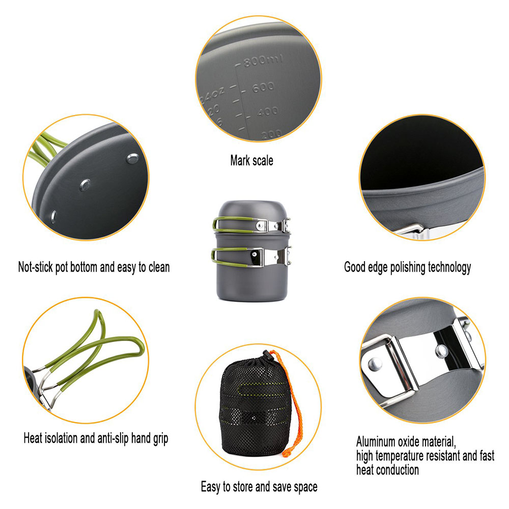 Ultralight Camping Pots Cookwa - Camping Cooking Ware Set のレビューと価格