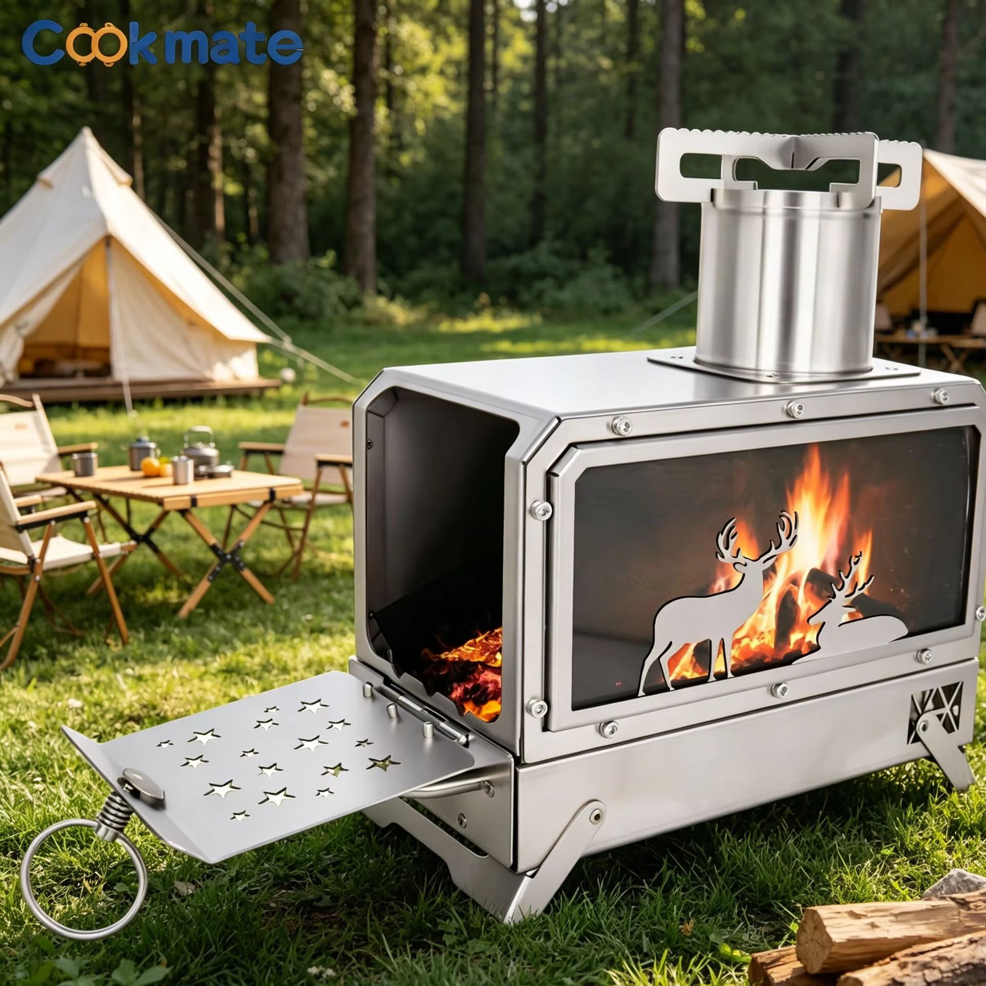 Stainless steel folding firewo - Camping Cooking Area のレビューと価格