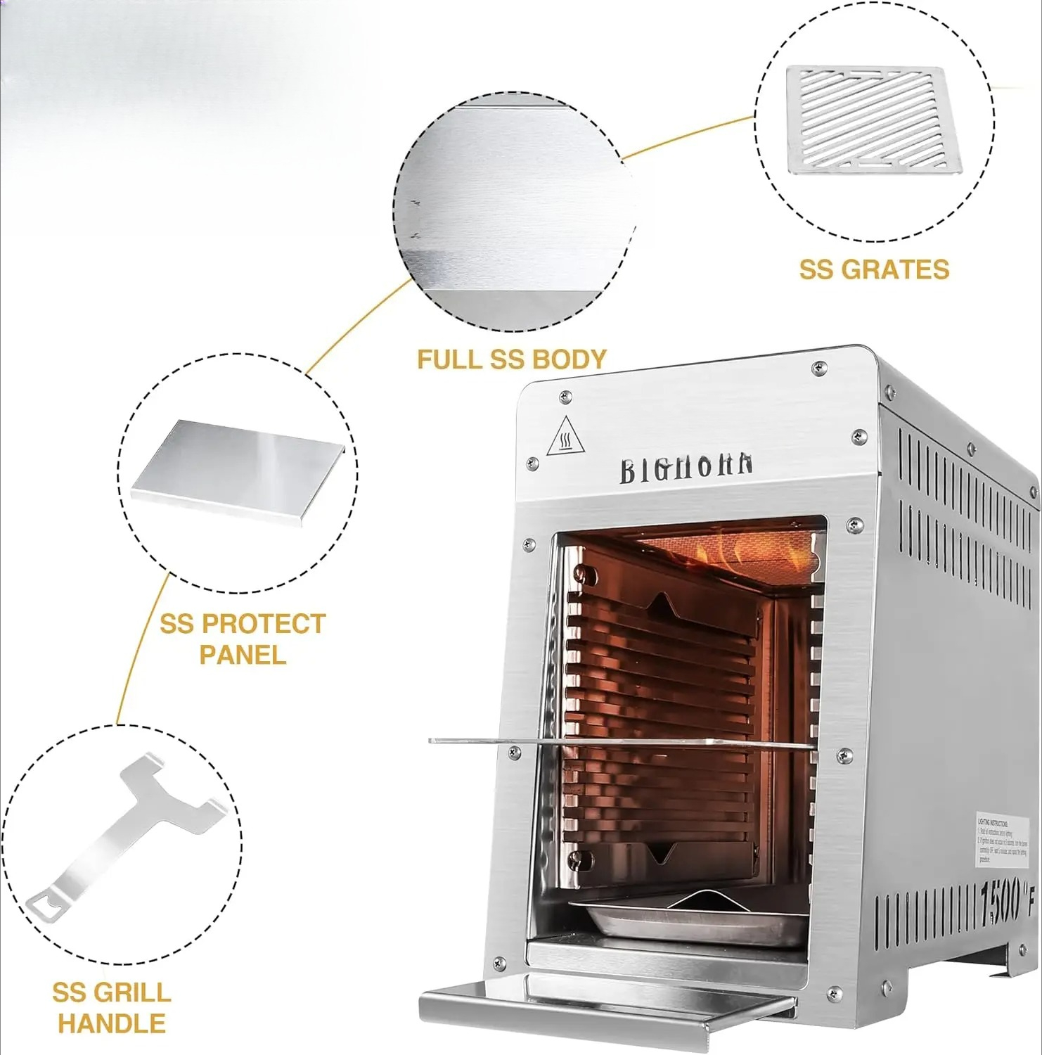 Stainless Steel Propane Grill  - Camping Cooking Broiler のレビューと価格