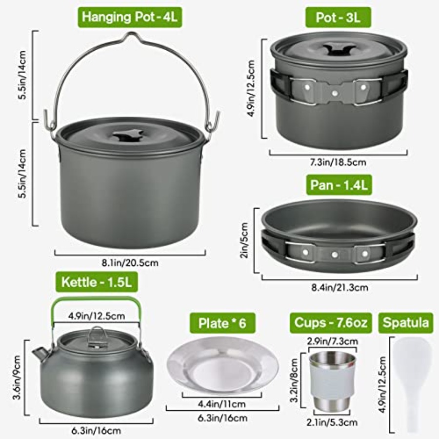 MEETSUN Camping Cookware Set - - Camping Cooking Pan のレビューと価格
