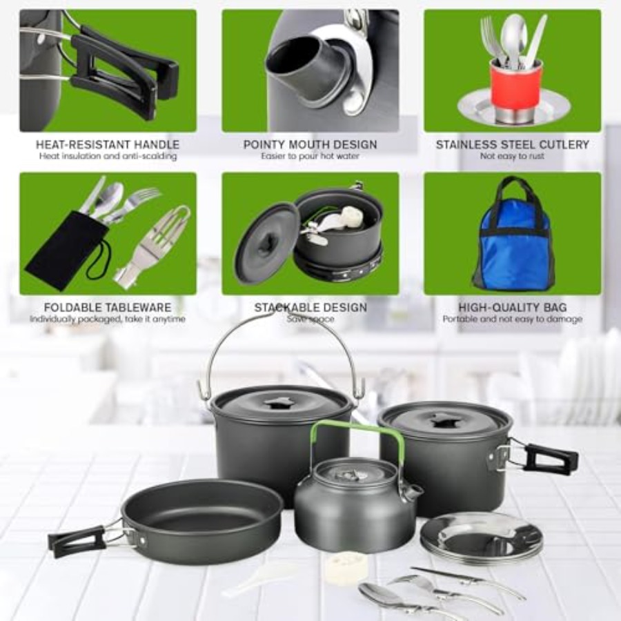 MEETSUN Camping Cookware Set - - Camping Cooking Pan のレビューと価格