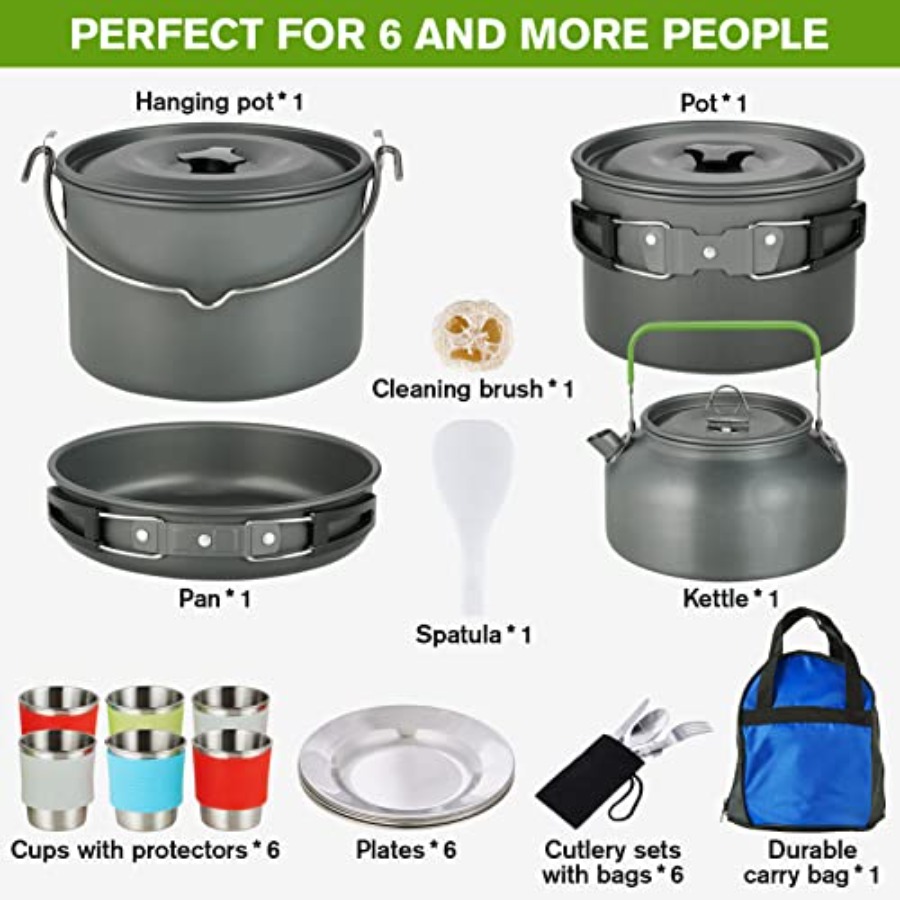 MEETSUN Camping Cookware Set - - Camping Cooking Pan のレビューと価格