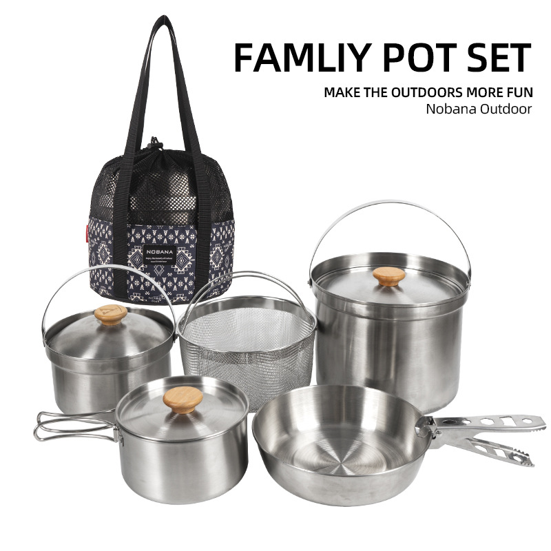 NOBANA Newest Outdoor Stainles - Camping Cooking Set With Bag のレビューと価格