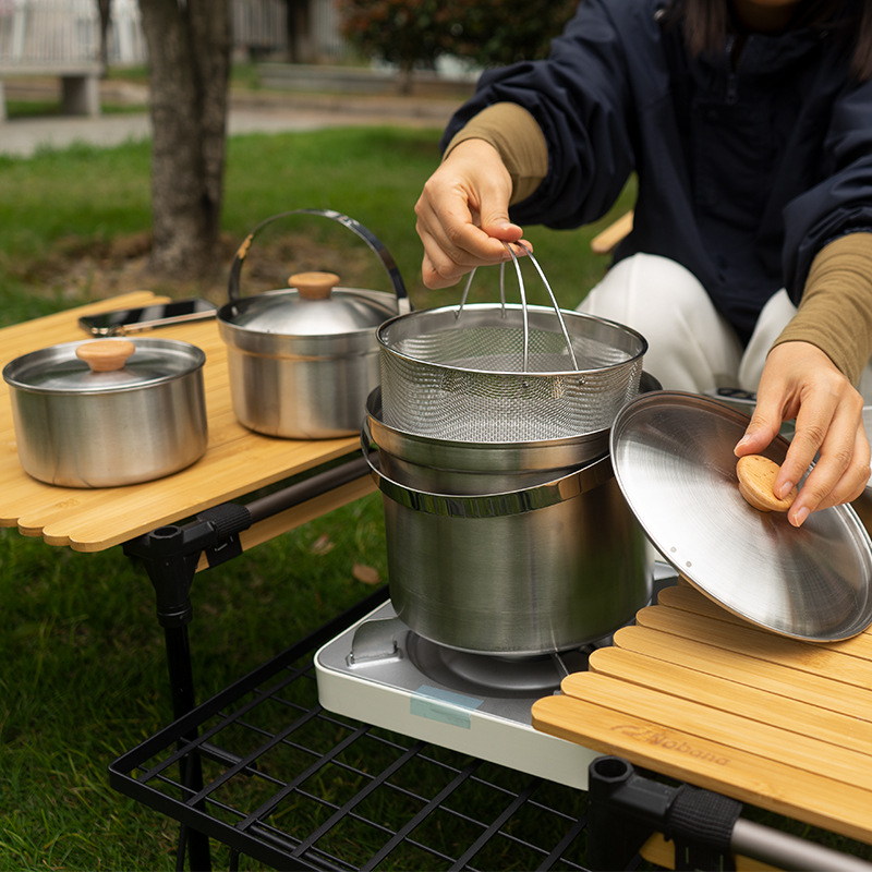 NOBANA Newest Outdoor Stainles - Camping Cooking Set With Bag のレビューと価格