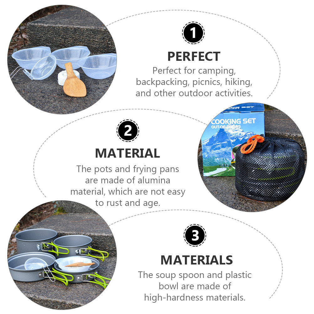 1Set Portable Camping Cookware - Camping Cooking Pan のレビューと価格