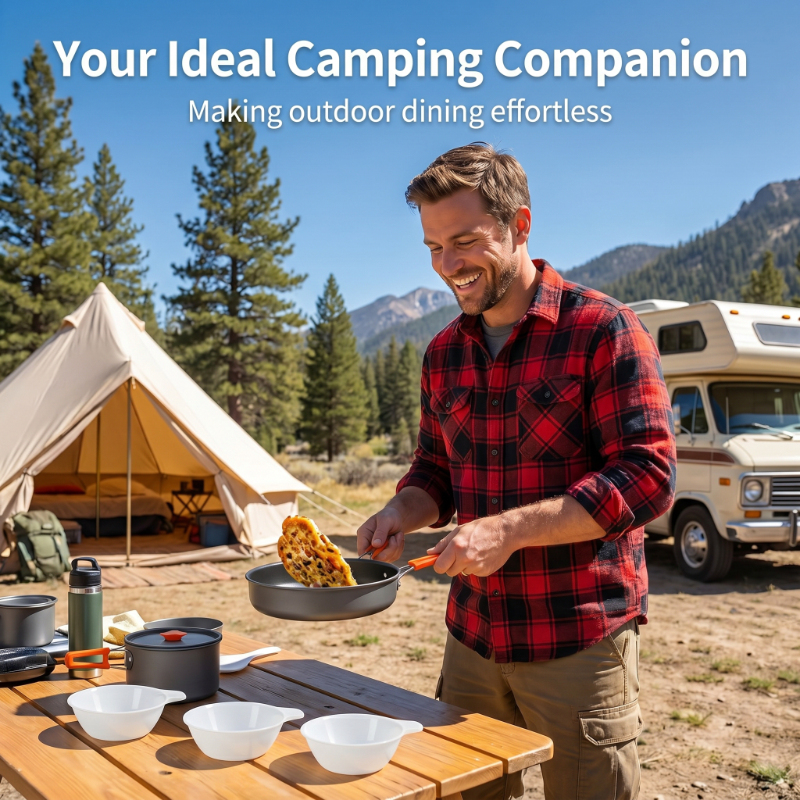 10PCS Ultralight Portable Alum - Camping Cooking Set With Bag のレビューと価格