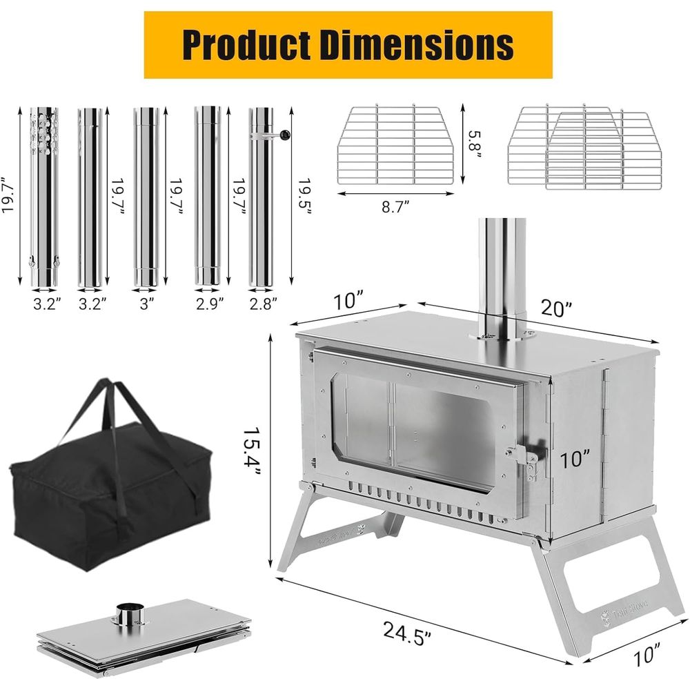 Portable Stainless Steel Campi - Camping Cooking Tent のレビューと価格