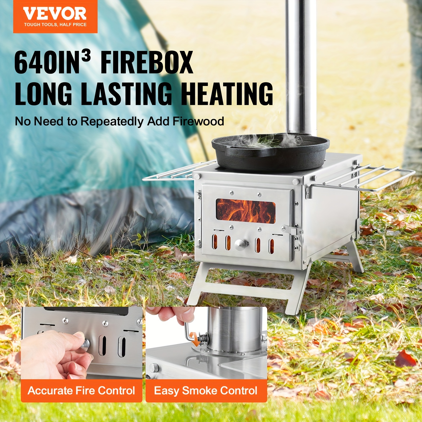 VEVOR Wood Stove, 80 Inch, Sta - Camping Cooking Tent のレビューと価格