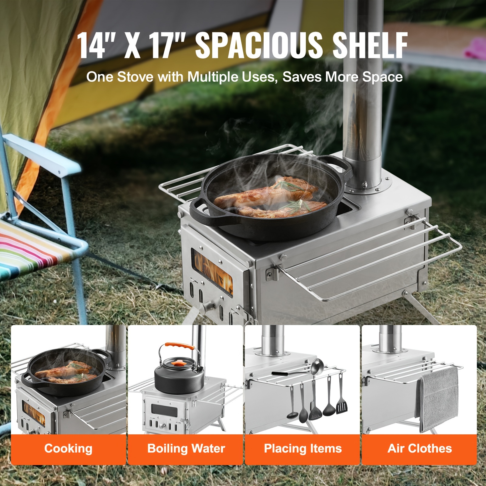VEVOR Wood Stove, 80 Inch, Sta - Camping Cooking Tent のレビューと価格