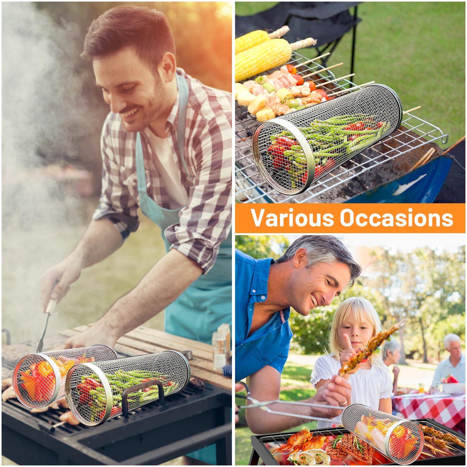 2 Pieces Rolling Grilling Bask - Camping Cooking Youtube のレビューと価格
