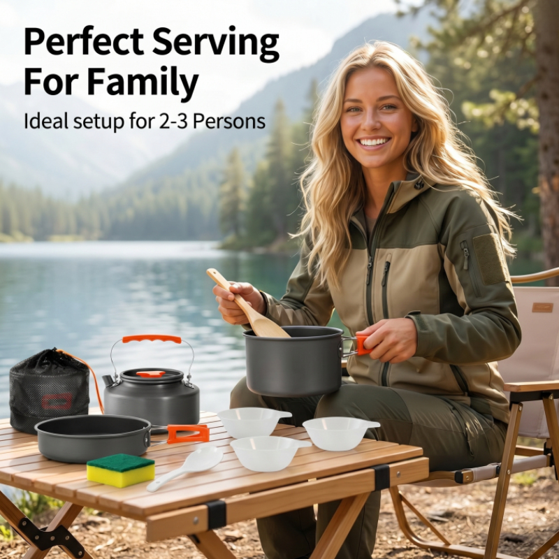 10Pcs Aluminum Camping Cookwar - Camping Cooking Set With Bag のレビューと価格