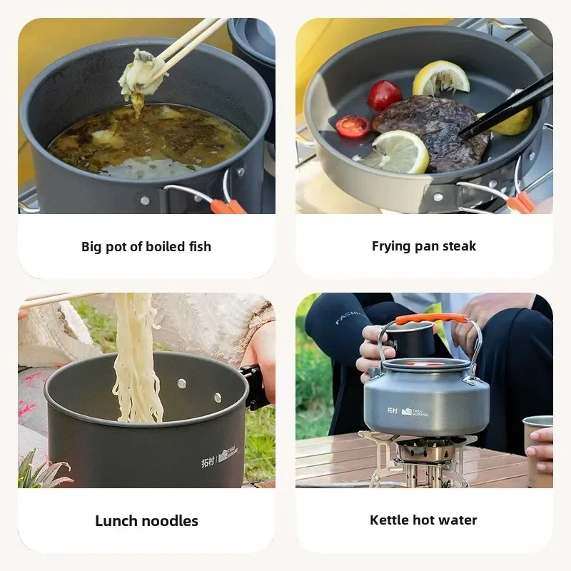 10Pcs Aluminum Camping Cookwar - Camping Cooking Set With Bag のレビューと価格
