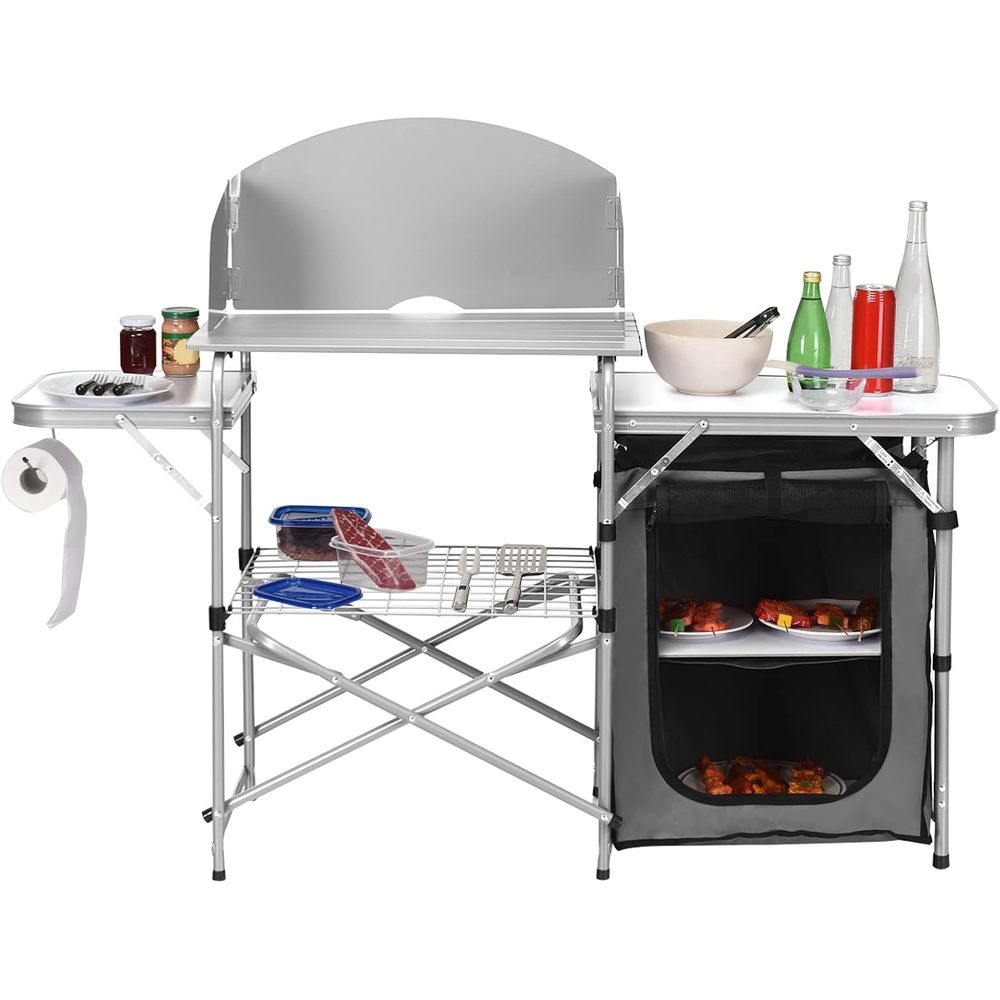 Camping Kitchen Table, Portabl - Camping Cooking Area のレビューと価格