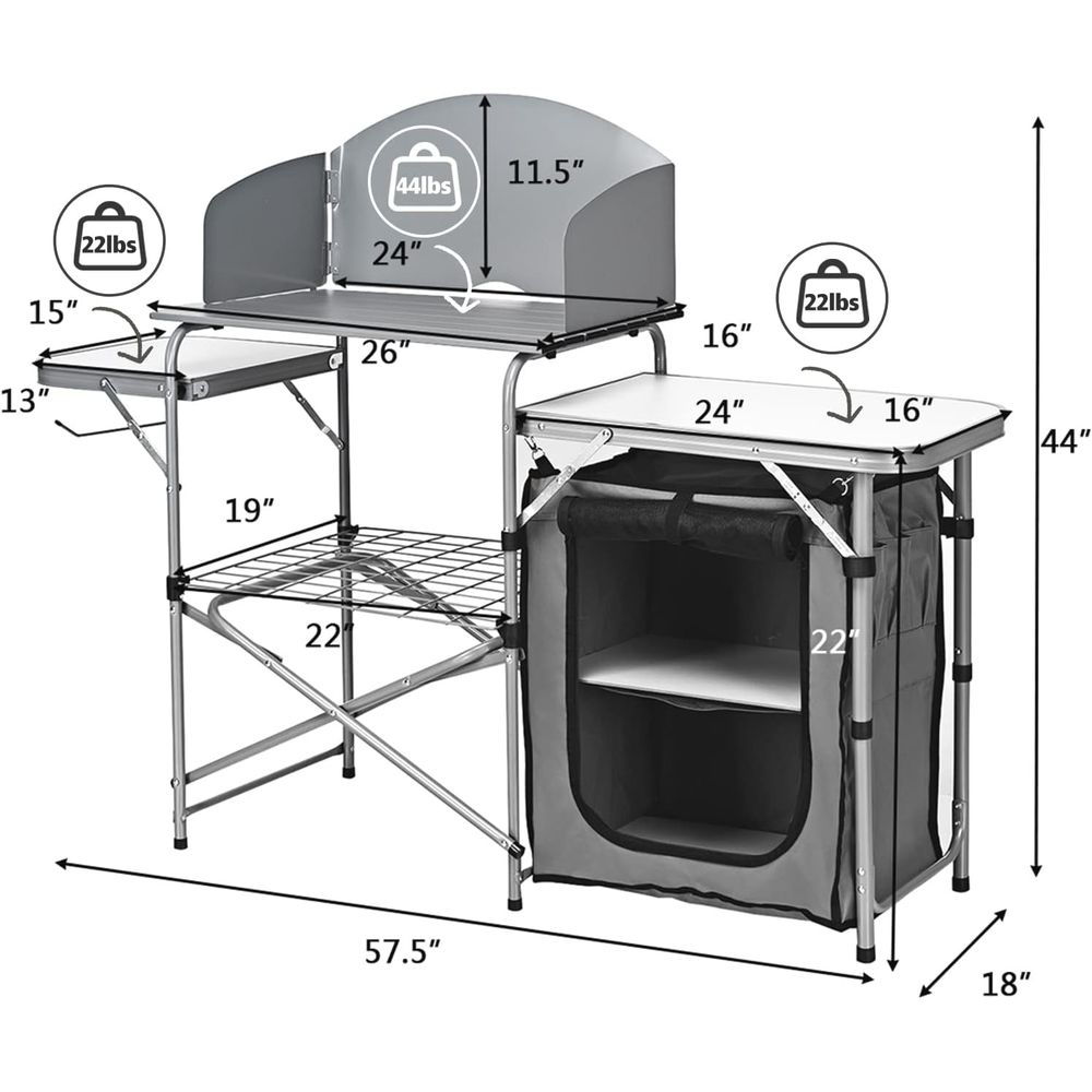 Camping Kitchen Table, Portabl - Camping Cooking Area のレビューと価格