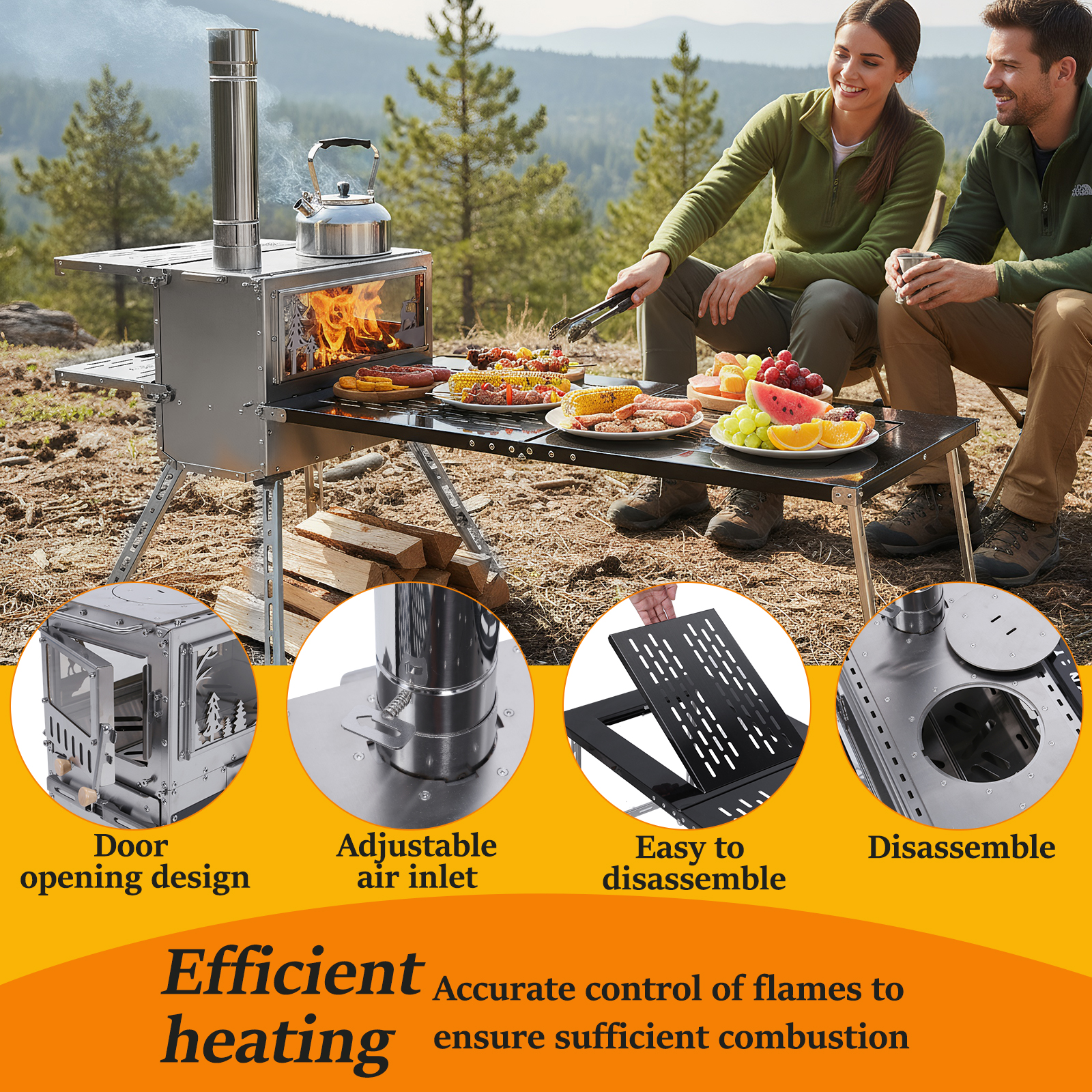 Outdoor Camping Tent Stove wit - Camping Cooking Tent のレビューと価格