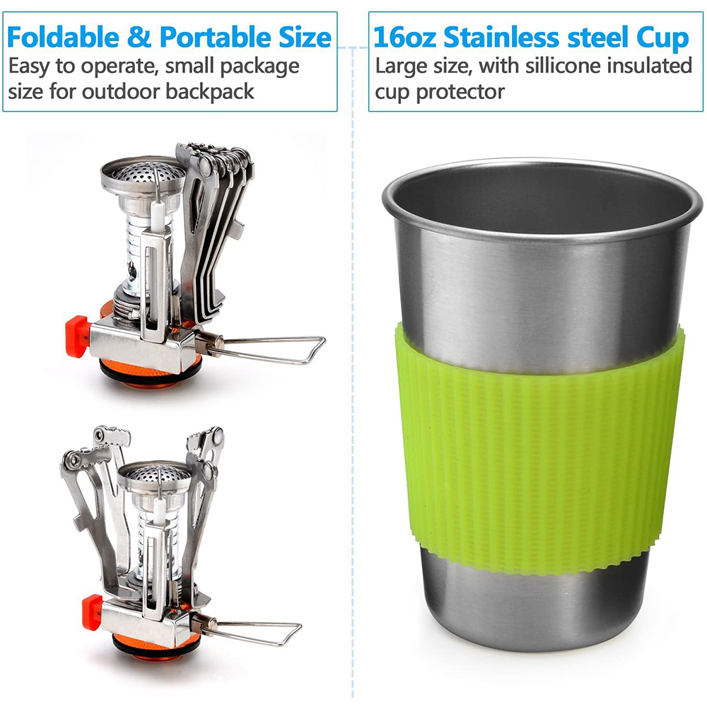 Camping Cookware Kit with Stov - Camping Cooking Set With Bag のレビューと価格