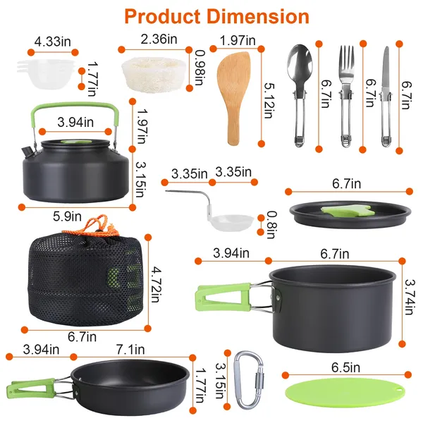 16pcs Camping Cooking Ware Set - Camping Cooking Ware Set のレビューと価格